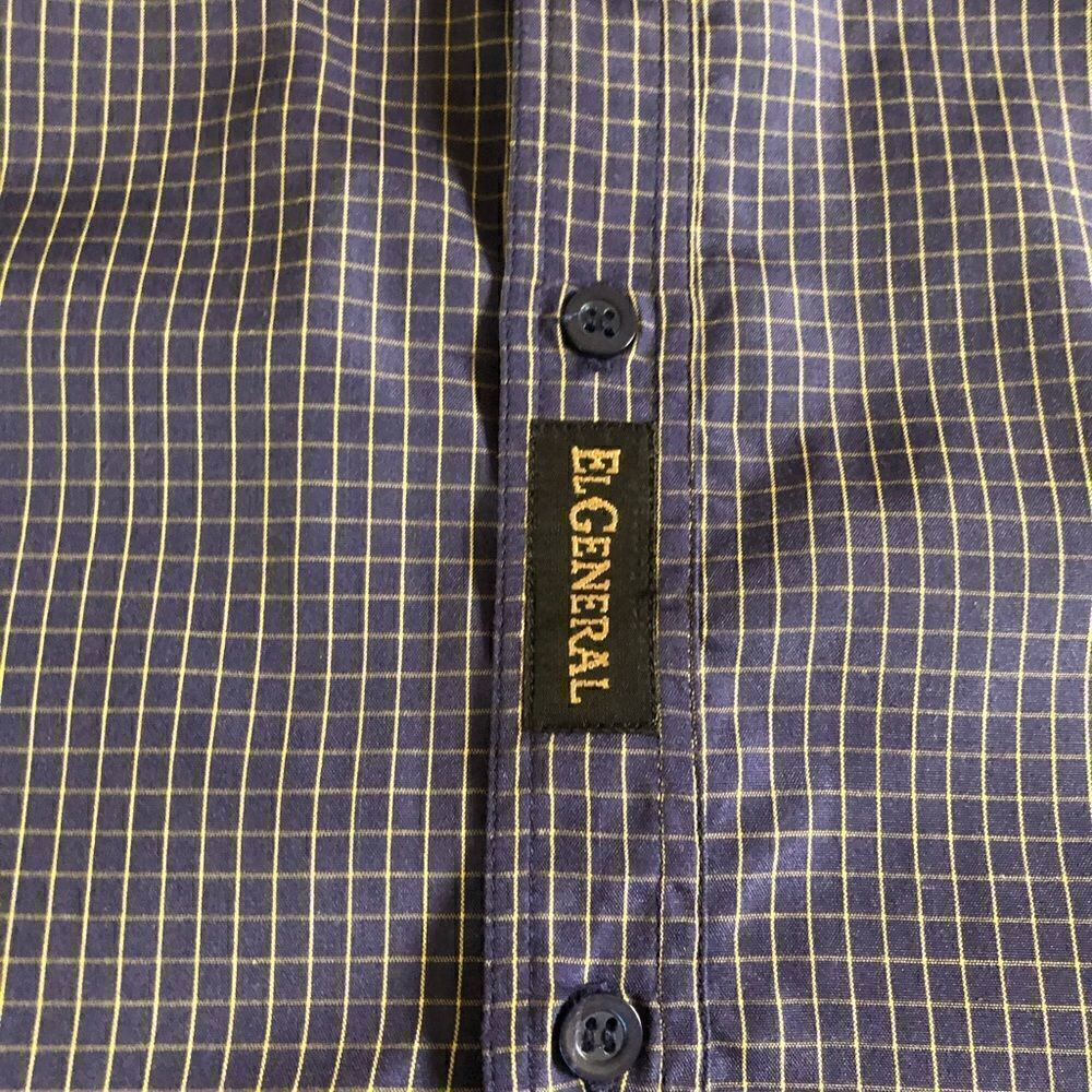 EL GENERAL Blue Plaid Short Sleeve Button Shirt - Picture 2 of 7